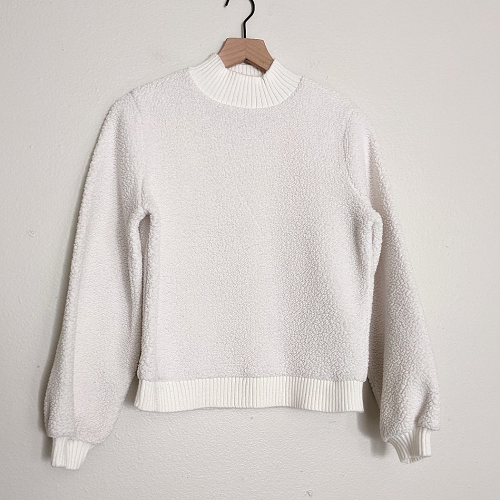 Abercrombie & Fitch Mock Neck Soft Sherpa Pullover size Small